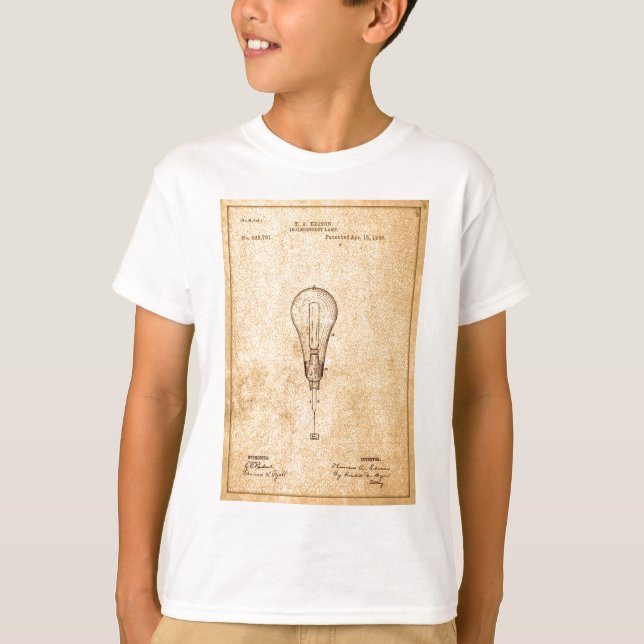 Camiseta Edison Bulb Patent (Frente)