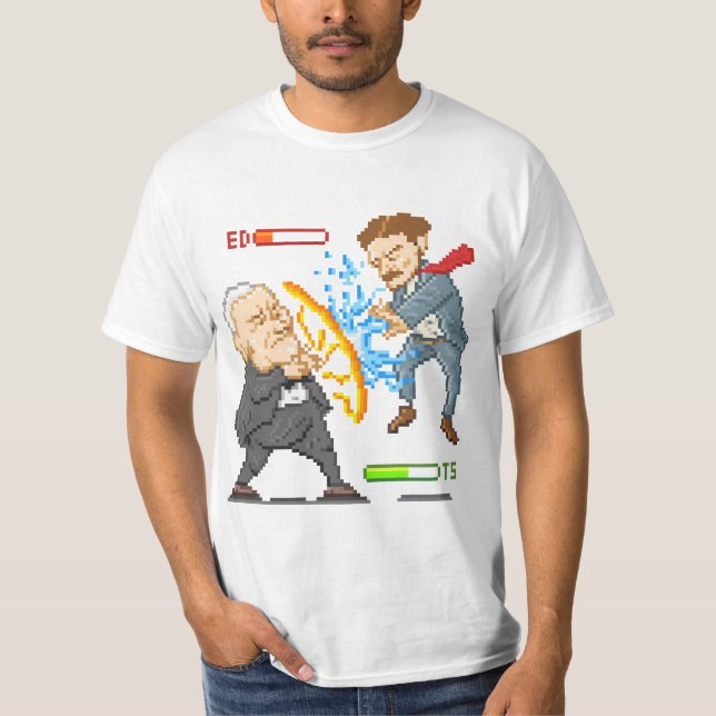Camiseta Edison contra Tesla (Frente)