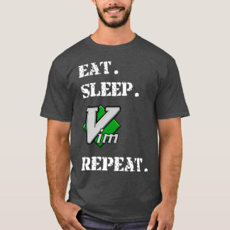 Camiseta Edito De Texto Do Script De Sleep Vim Repetir Vi