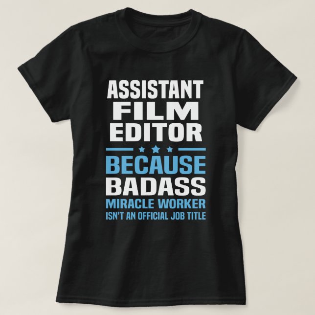 Camiseta Editor de Filmes Assistente (Frente do Design)