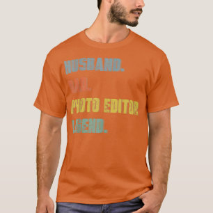 Camiseta Editor de fotos do Pai Mens Husband Legend Vintage