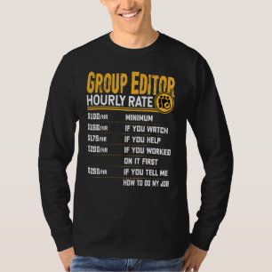 Camiseta Editor de Grupo Editor de Taxa Horária Editor de G