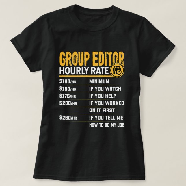 Camiseta Editor de Grupo Funny Editor de Gravador de Grupo  (Frente do Design)