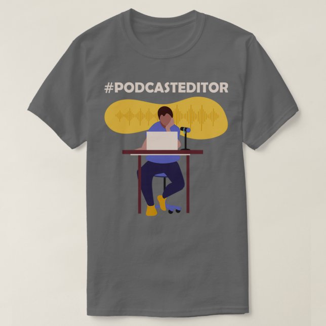 Camiseta editor de podcastor 1 (Frente do Design)