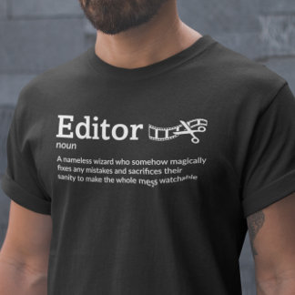 Camiseta Editor Definition Dark Mode - Editor de Vídeo de F