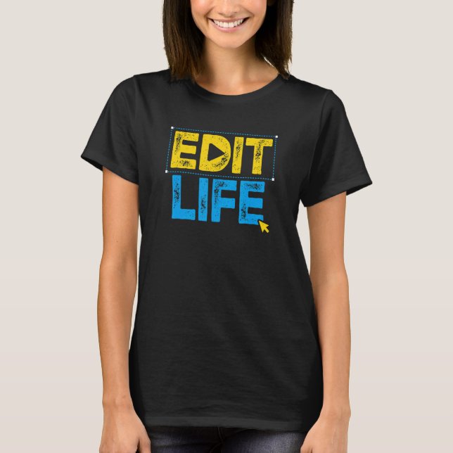 Camiseta Editor digital Editar Des Gráficos de Edição de Ví (Frente)