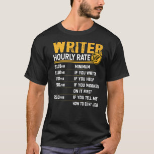 Camiseta Editor do Autor de Taxa Horária do Escritor do Esc