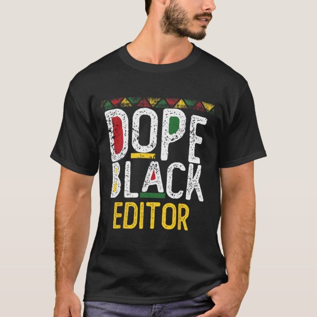 Camiseta Editor Negro Droga Mês da História Negra (Frente)