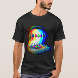 Camiseta Edm De Illusão Óptica Dj Do Fantasma Da Música Da