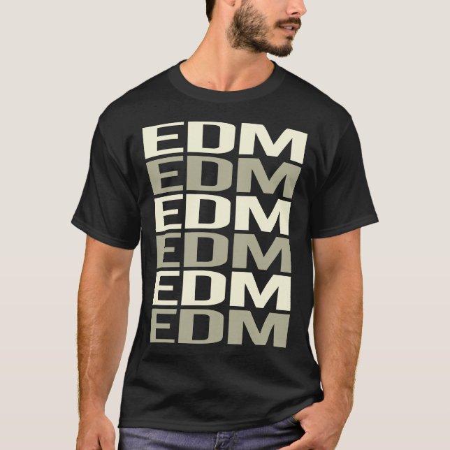 Camiseta EDM de Texto Branco (Frente)
