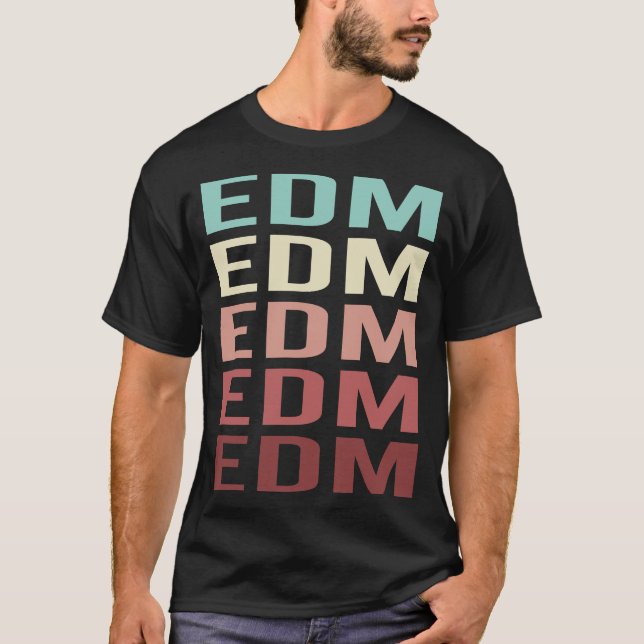 Camiseta EDM de Texto Colorido (Frente)