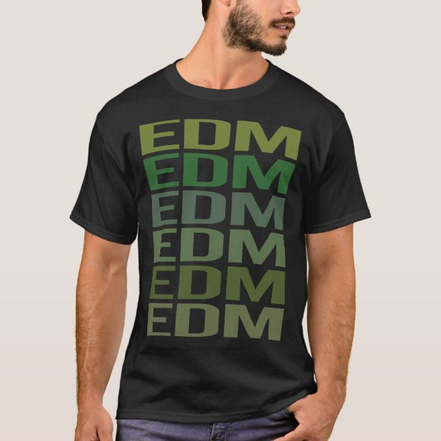 Camiseta EDM de Texto Verde (Frente)