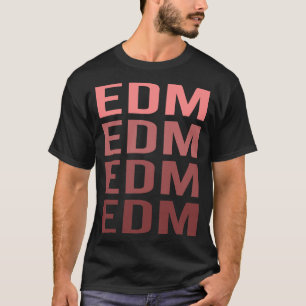 Camiseta EDM de Texto Vermelho