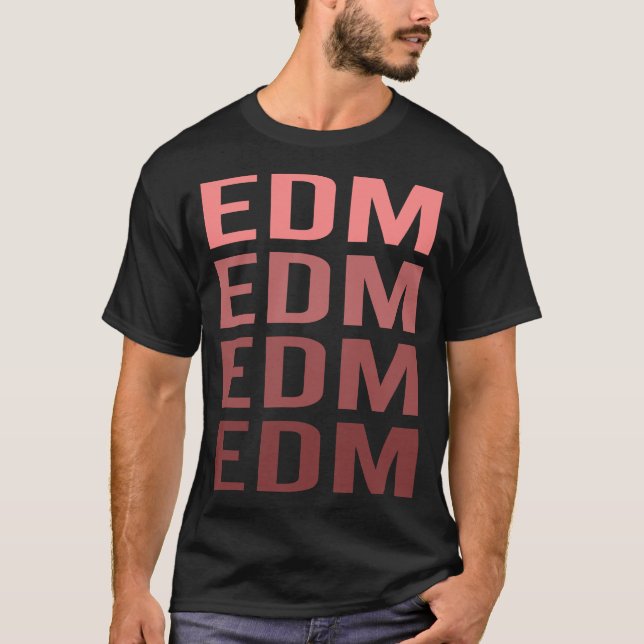 Camiseta EDM de Texto Vermelho (Frente)