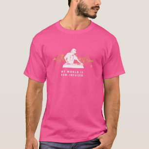 Camiseta EDM DJ Infundida Disco de Onda de Som Mundial