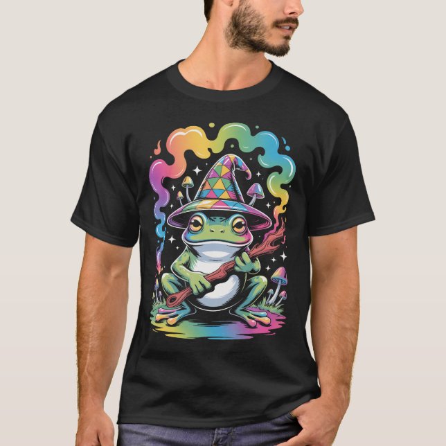 Camiseta Edm Dj Psicodélico Festa Rave Sapo Mago Cogumelo (Frente)