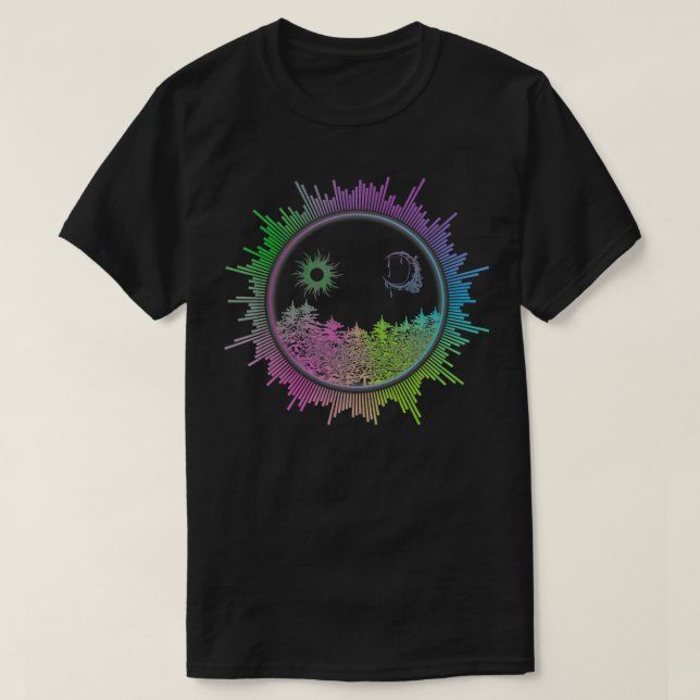 Camiseta EDM Equalizer Techno Illustration Electric Music F (Frente do Design)