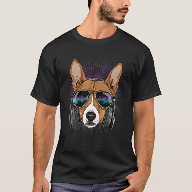 Camiseta EDM House Music DJ African Basenji Music  Music Ar (Frente)