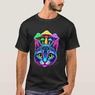 Camiseta EDM Rave Trippy Cat Mushroom Festival Psicedélico