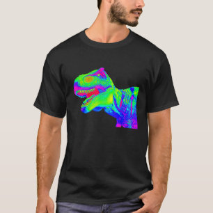 Camiseta EDM T Rex Tyrannosaurus Rex Rainbow Rave Dinossaur
