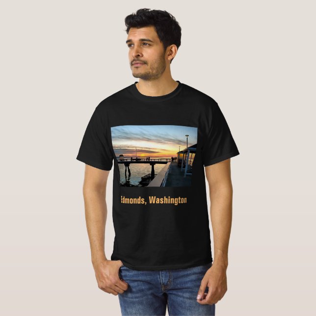 Camiseta Edmonds Washington Pier em Sunset (Frente Completa)