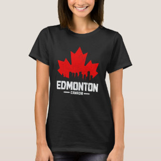 Camiseta Edmonton Alberta Canadá Bandeira Canadense Folha d