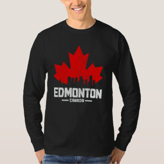 Camiseta Edmonton Alberta Canadá Bandeira Canadense Folha d