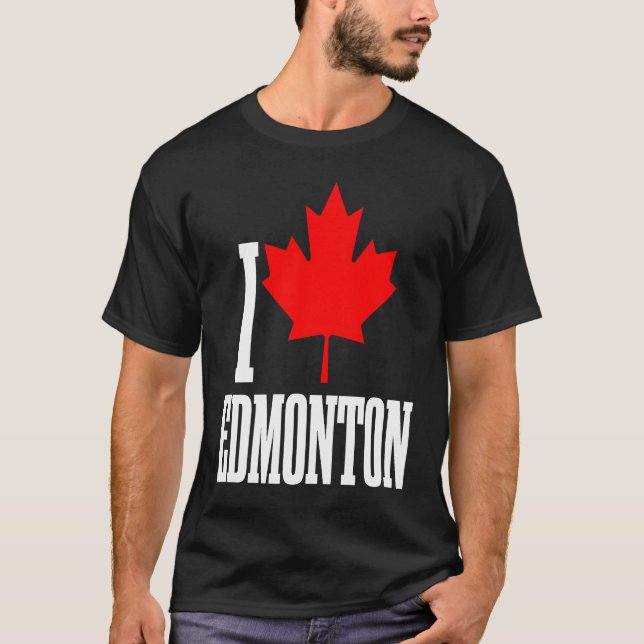 Camiseta Edmonton Alberta Canadá Folha de Bordo Bandeira Ca (Frente)