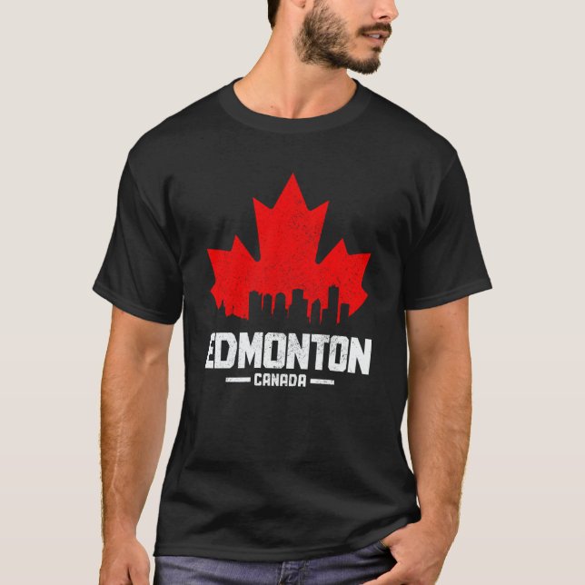 Camiseta Edmonton Alberta Canada Maple Leaf Canadian Flag S (Frente)
