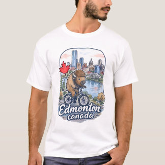 Camiseta Edmonton Alberta Ciclismo Bisonho Fofo