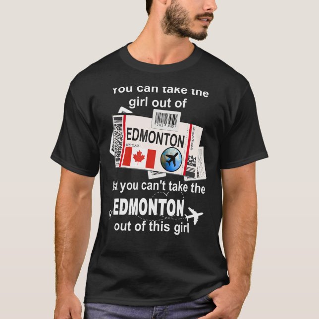 Camiseta Edmonton Boarding Pass  Edmonton Girl  Edmonton (Frente)