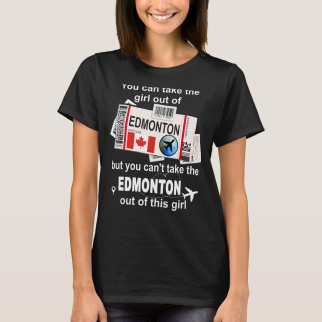 Camiseta Edmonton Boarding Pass  Edmonton Girl  Edmonton (Frente)