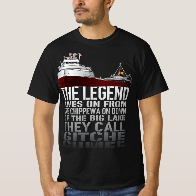 Camiseta Edmund Fitzgerald Unisex para Homens Mulheres. (Frente)