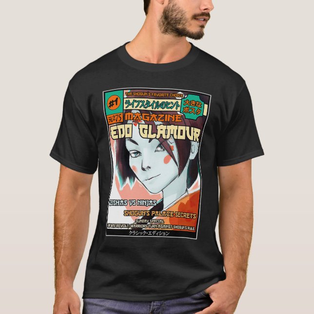 Camiseta Edo Glamour The Fight of Geishas Against Ninjas in (Frente)