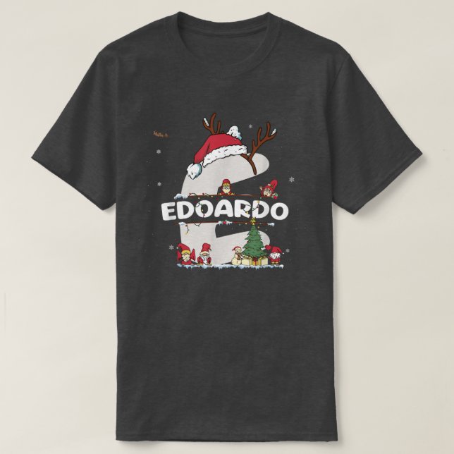 Camiseta Edoardo Christmas Shirt w Edoardo Name para X engr (Frente do Design)