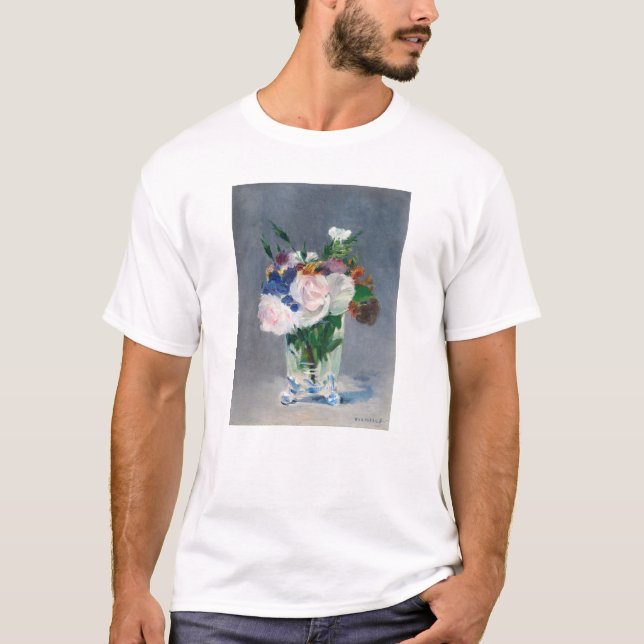 Camiseta Edouard Manet - Flores em um Vaso de Cristal (Frente)