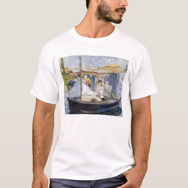 Camiseta Edouard Manet - Monet em seu barco estúdio (Frente)