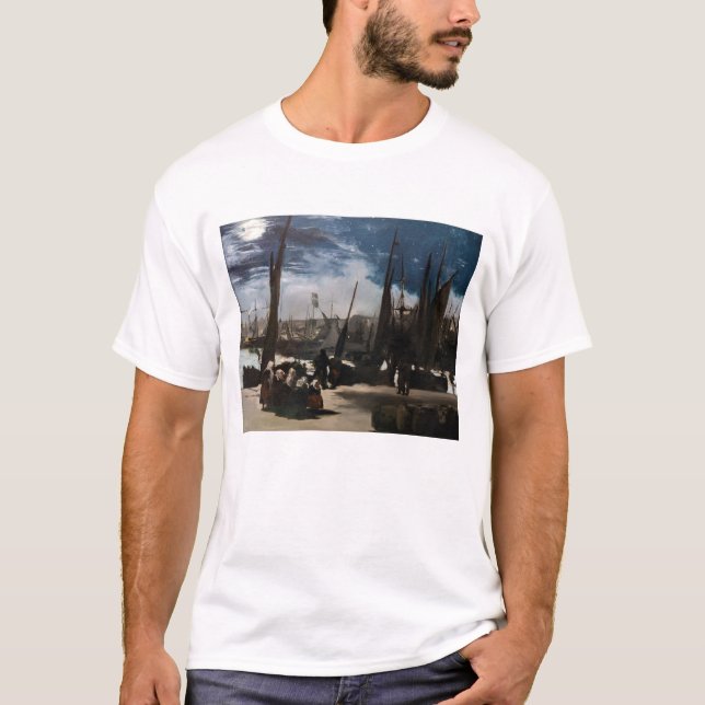 Camiseta Edouard Manet - O Porto de Boulogne por Moonlight (Frente)