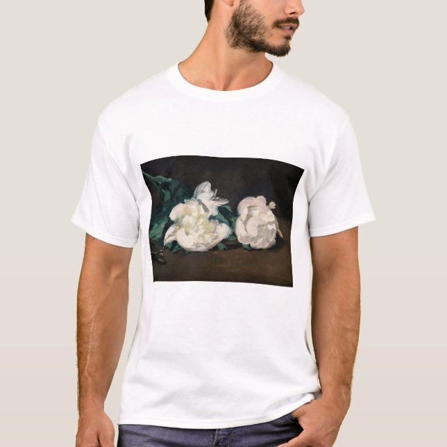 Camiseta Edouard Manet - Ramo de Peônias Brancas, Tesoura d (Frente)