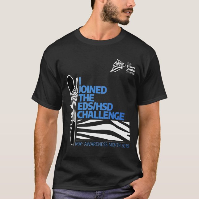 Camiseta EDS/HSD pode o desafio 2019 do mês da consciência (Frente)