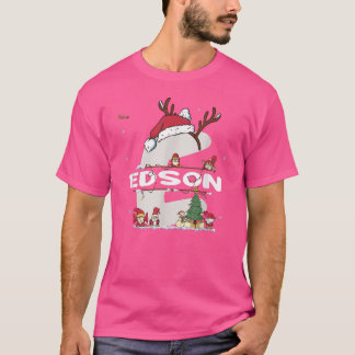 Camiseta Edson Christmas w Edson Name para xmas engraçados
