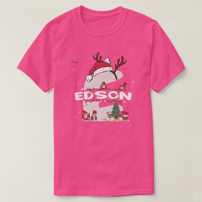 Camiseta Edson Christmasw Edson Nome para o Natal engraçado (Frente do Design)