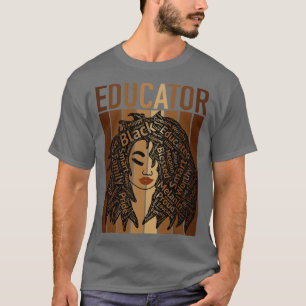 Camiseta Educação Africano-Americana Arte Preta de Cabelo d