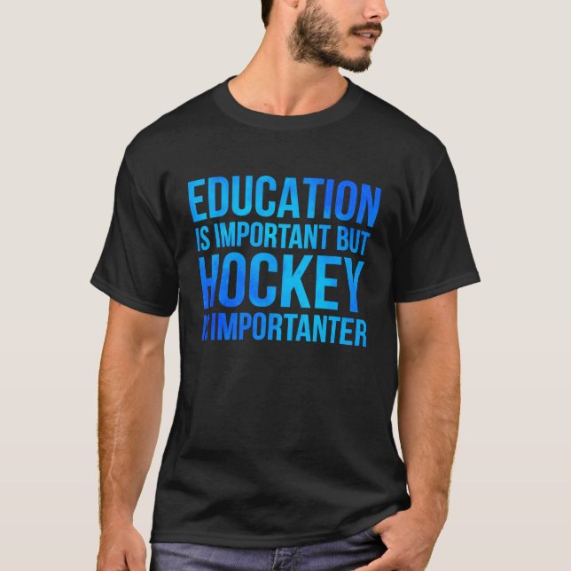 Camiseta Educação É Importante Mas Hóquei É Importante H (Frente)