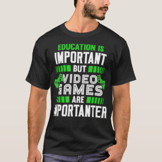 Camiseta Educação É Importante Mas Videos games São Importa