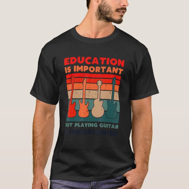 Camiseta Educação É Importante Tocar Violão É Importante (Frente)