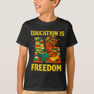Camiseta Educação história negra professor é liberdade afro