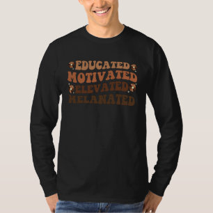 Camiseta Educado Motivado Elevado Melanizado Mês da Históri