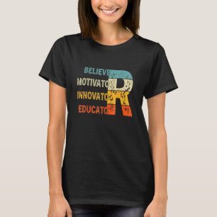 Camiseta Educador do Inovador do Motivador Acreditador Retr