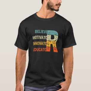 Camiseta Educador do Inovador do Motivador Acreditador Retr